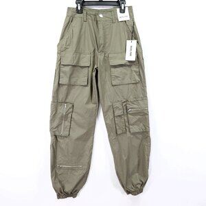 Rachel Paige Women’s Cargo Jogger Green Pants Size XS